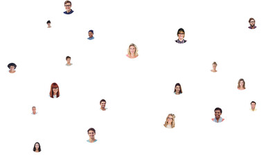 Digital png illustration of network of connections on transparent background