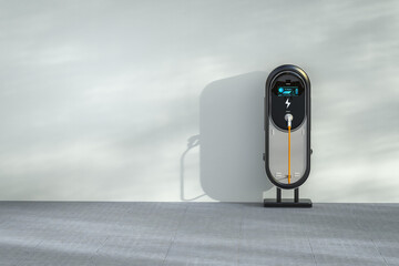 EV charging stations or electric vehicle recharging station with graphic display