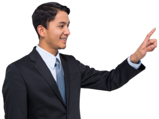 Digital png photo of biracial man on transparent background