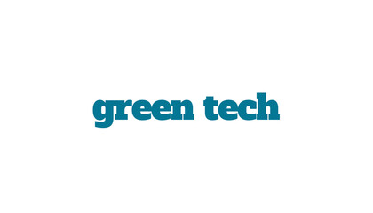 Digital png illustration of green tech text on transparent background