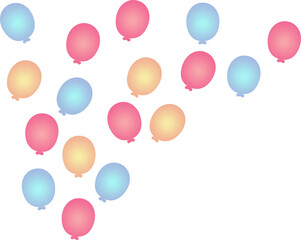 Digital png illustration of colourful balloons on transparent background