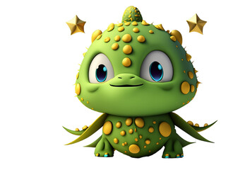 Fototapeta premium 3d cute baby animal monster clipart png 
