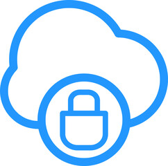 outline style cloud database icon