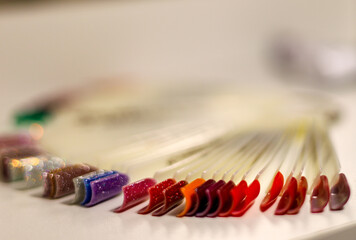 Various color options for manicure