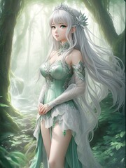 Beautiful anime princess: Ethereal Wisdom and Mystery | Generative AI