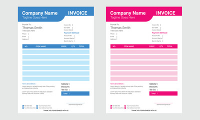 Modern And Professional Multiple Business Invoice Design For Print
