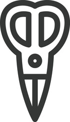 日用品の線画単品アイコン　ハサミ