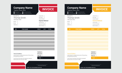 Creative And Modern Professional Multiple Business Invoice Design For Print