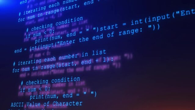 4K 3d program code moved in virtual space. Data flow animation. IT, software development hacking . encrypted security code. bitcoin btc mining virtual cyber space. Programming code hacking concept.