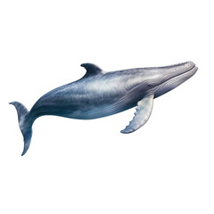 A drawing of a humpback whale with mouth open. Isolated on white. Transparent PNG. Generative AI