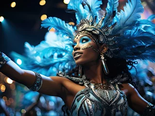 Fototapete Rio de Janeiro Dazzling Night Parade at Rio's Carnival
