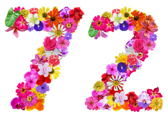 The shape of the number 72 is made of various kinds of flowers petals isolated on transparent background. suitable for birthday, anniversary and memorial day templates