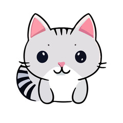 cute cat face cartoon vector 