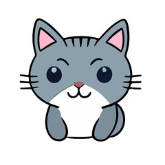 Fototapeta na wymiar cute cat face cartoon vector 