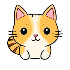 cute cat face cartoon vector 