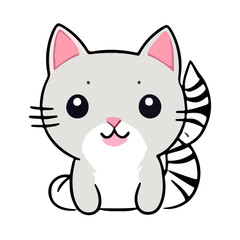 cute cat face cartoon vector 