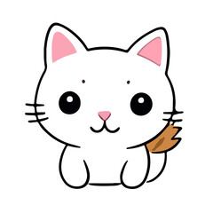 cute cat face cartoon vector 