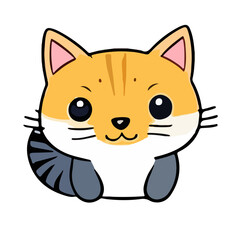 cute cat face cartoon vector 