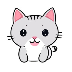 Obraz premium cute cat face cartoon vector 