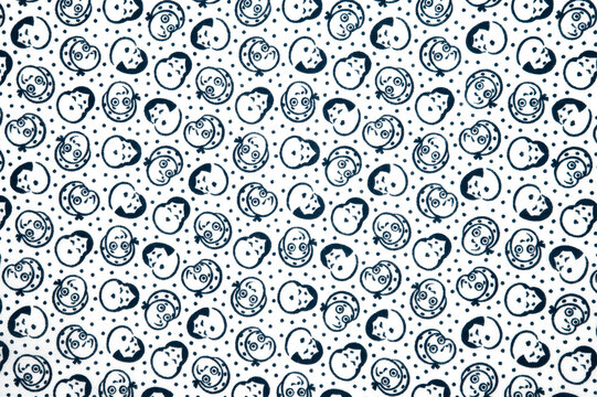 日本の伝統和柄、おかめ、ひょっとこ