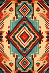 Naklejka premium Southwest Patterned Background Generative AI