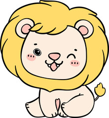 cute baby lion cartoon doodle is a charming and innocent illustration of a playful cub.