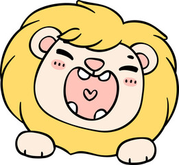 cute baby lion cartoon doodle is a charming and innocent illustration of a playful cub.