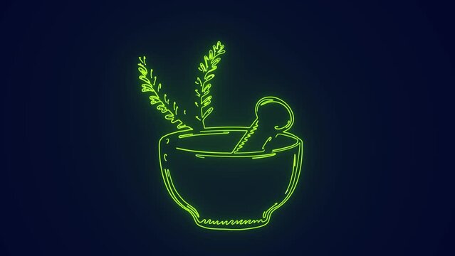 Ayurvedic herbal medicine from natural herbs home remedy animation