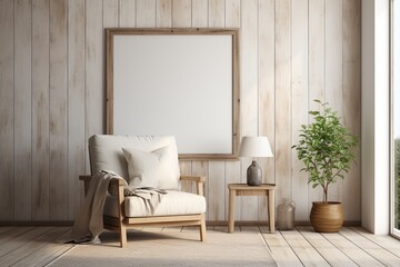Ultra Realistic Farmhouse Style Living Room Interior Created with Generative AI