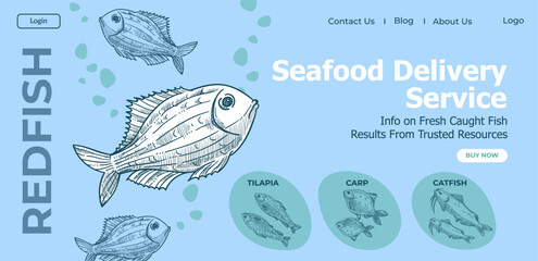 Seafood delivery service, variety of fish website