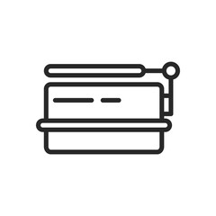 Portable Camp Cookware Icon. Vector Linear Illustration of Compact Folding Kitchen Set for Outdoor Camping Adventure and Trekking.