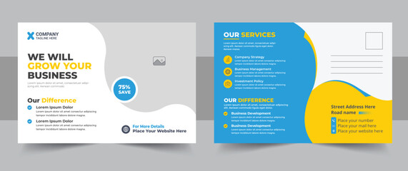 Creative modern corporate business postcard EDDM design template or corporate business postcard EDDM design 