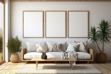 Ultra Realistic Farmhouse Style Living Room Interior Created with Generative AI
