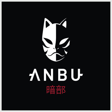 Anbu mascot esport logo design on black background