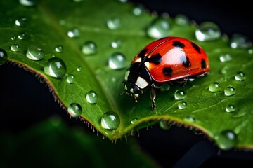 Fototapeta premium Generative AI : Ladybug insect animal isolated on a white background illustration