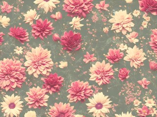 Vintage Floral Pattern, Generative AI Illustration