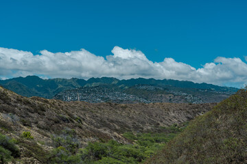 Fototapeta na wymiar Diamond Head Crater Trail. Honolulu, Oahu, Hawaii