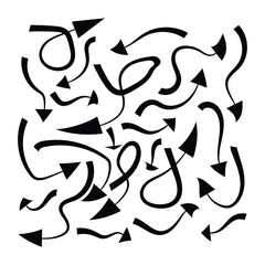 Black directional arrow sign or icon set design, hand drawn arrow design elements vector illustration set, arrow icon. Arrow vector collection. arrow Cursor. Modern simple arrows