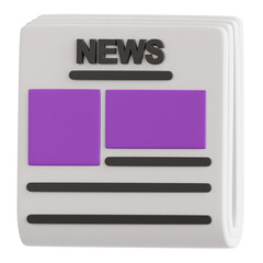 3D illustration of newspaper media