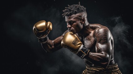 Obraz na płótnie Canvas Boxer getting ready to fight.