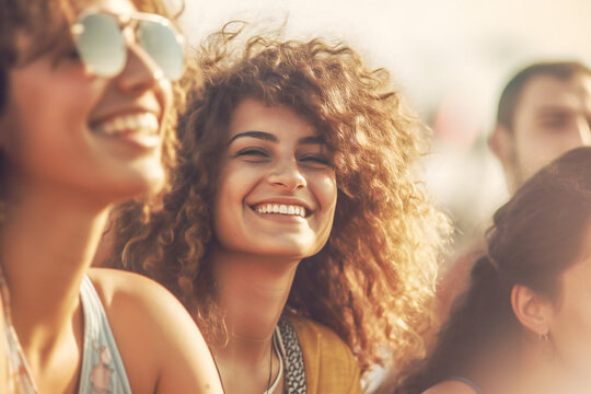 A group of friends enjoying being together, laughing and having fun