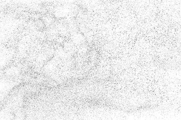 Distressed black texture. Dark grainy texture on white background. Dust overlay textured. Grain noise particles. Rusted white effect. Grunge design elements. Vector illustration, EPS 10.