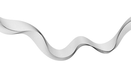 Abstract wave element for design. Digital frequency track equalizer. Stylized line art background. Vector illustration. Wave with lines created using blend tool. Curved wavy line, smooth stripe.