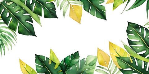 green leaves background banner room for copy