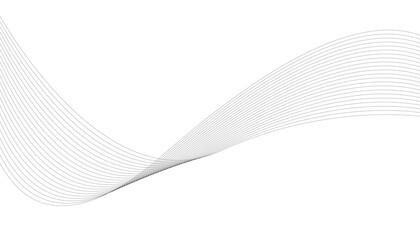 Abstract wave element for design. Digital frequency track equalizer. Stylized line art background. Vector illustration. Wave with lines created using blend tool. Curved wavy line, smooth stripe.