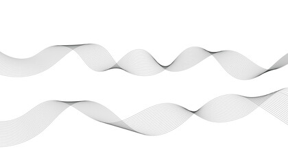 Abstract wave element for design. Digital frequency track equalizer. Stylized line art background. Vector illustration. Wave with lines created using blend tool. Curved wavy line, smooth stripe.