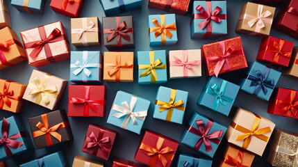 たくさんのプレゼントボックス