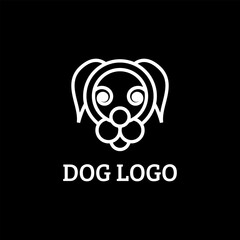 The logo is shaped with a line forming the front view of the dog's head.