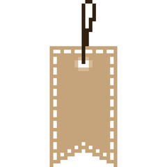 Pixel art blank label paper tag 7