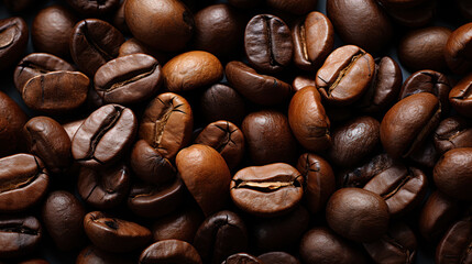 Naklejka premium Coffee's Secret Garden: A Background of Roasted Bliss. Generative AI